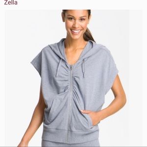 Zella Oversized Ruched Sleeveless Zipper Hoodie XS